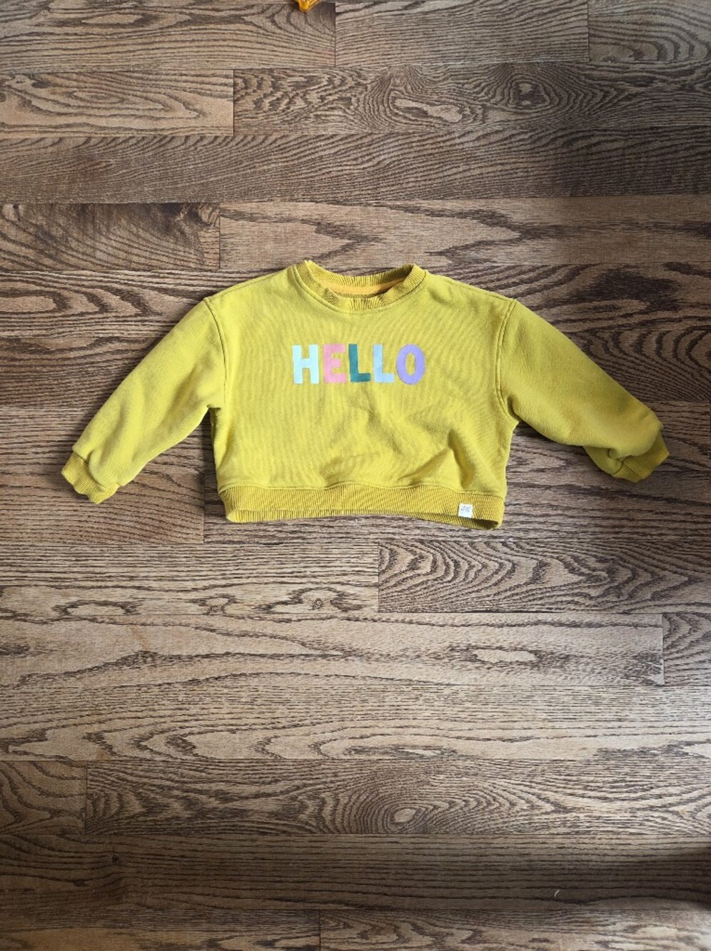 Little Road Co - Yellow 'HELLO' Crewneck Sweatshirt- 2T